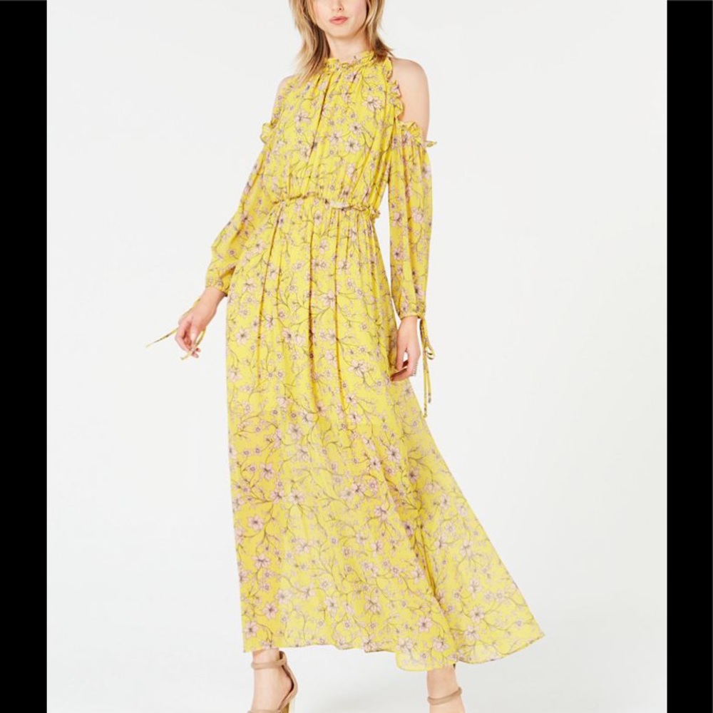 Avec Les Filles floral cold shoulder maxi dress - Picture 2 of 7